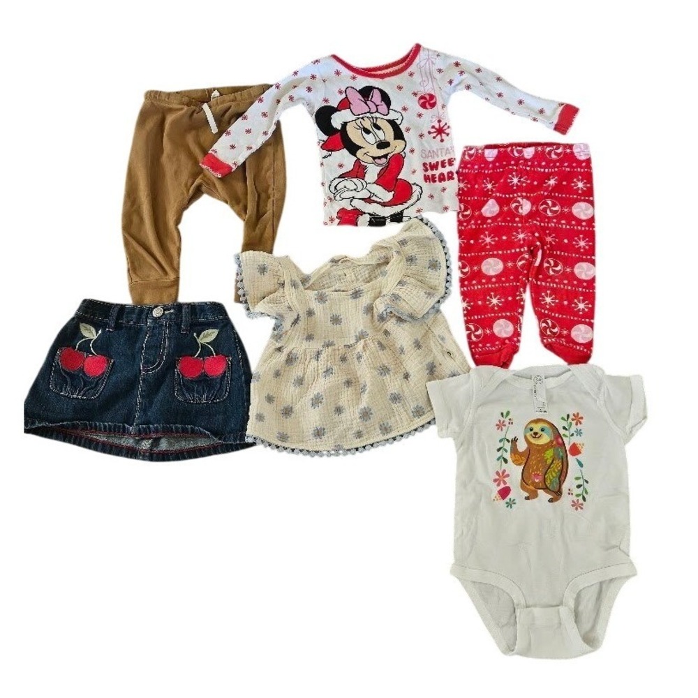 Baby Girl Clothes Lot 12-18M Disney Gymboree Quincy Mae Rabbit Skins 6pc Bundle